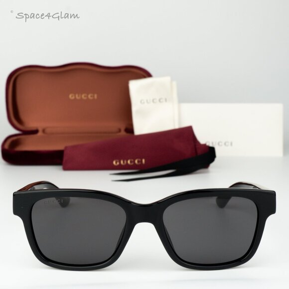 BRAND NEW Gucci GG1716S 001 Black Grey Square Unisex Sunglasses main image 8